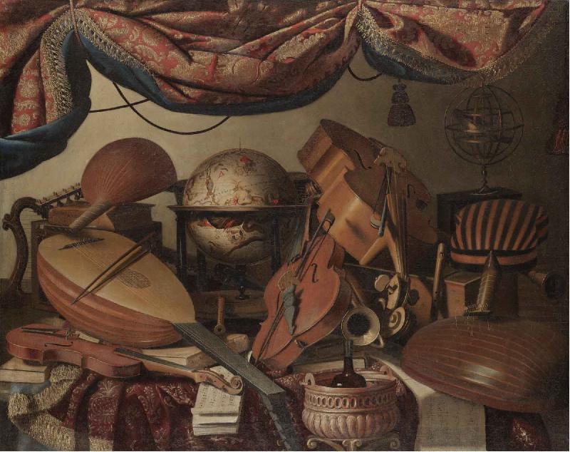 Bartolomeo Bettera A Still Life with Musical Instuments including a Viola oil painting image